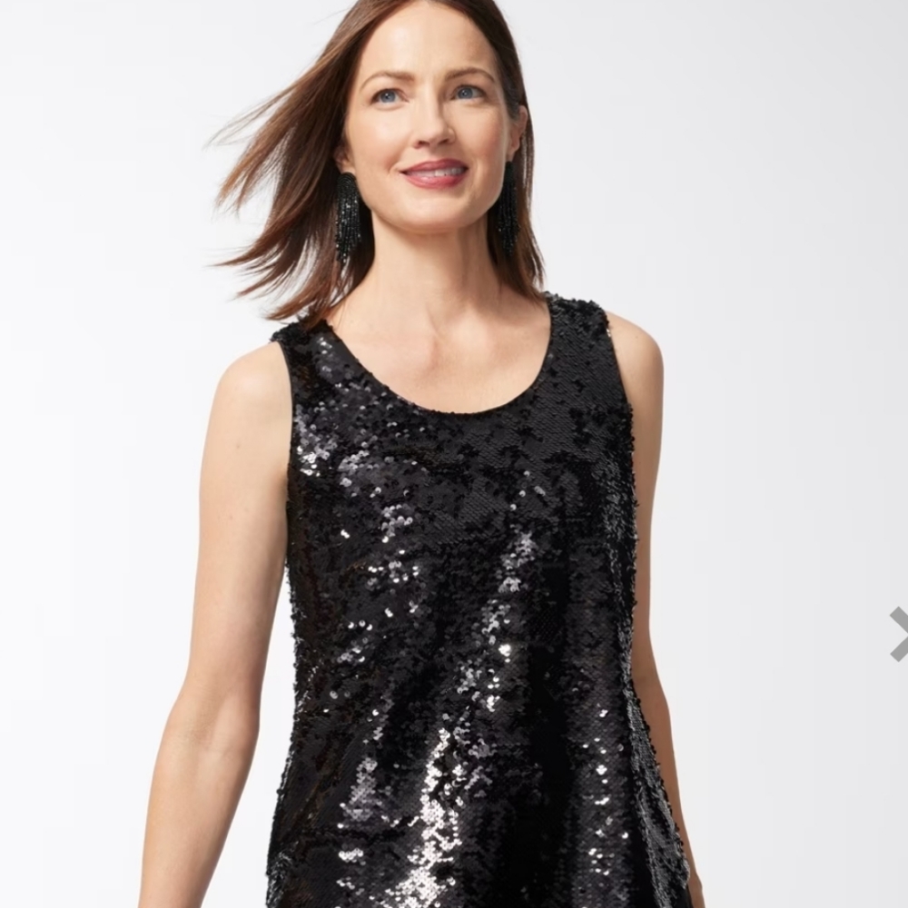 CHICOS SEQUIN TOP SIZE L NEW